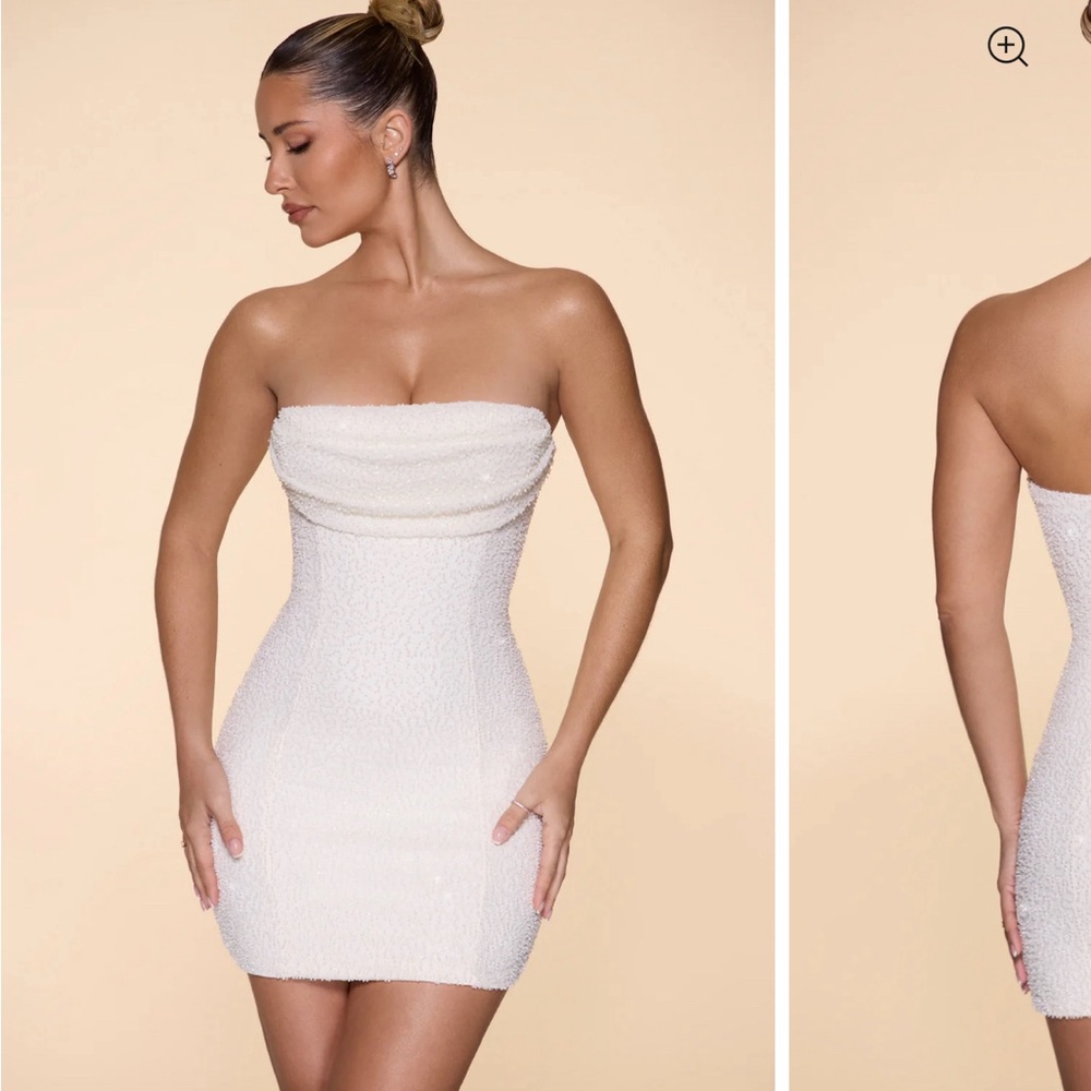 Oh Polly White Strapless Mini Dress